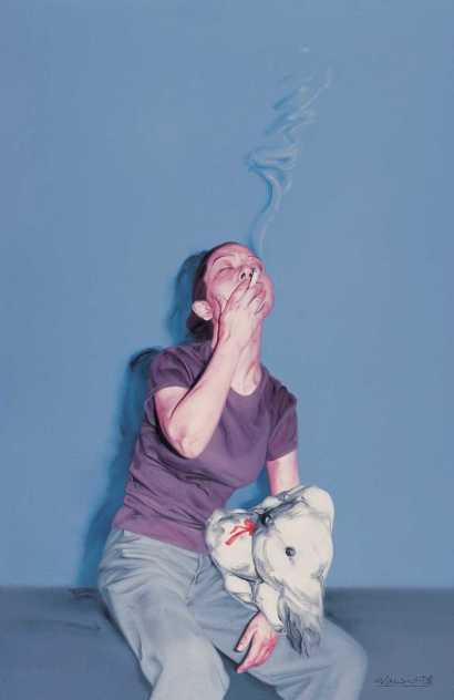 何森 2002年作 女孩·玩具·烟